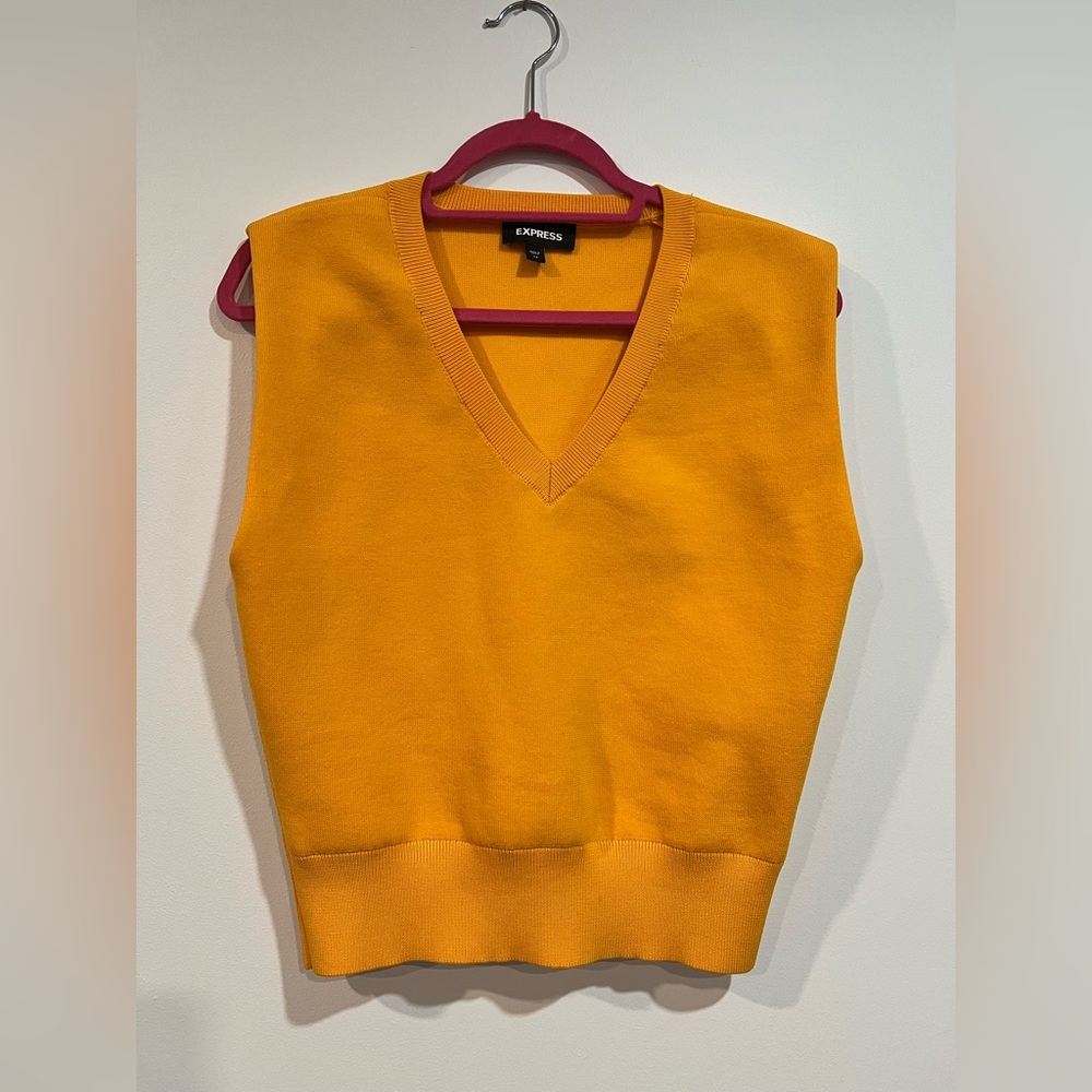 Express Vibrant Yellow Knit Vest